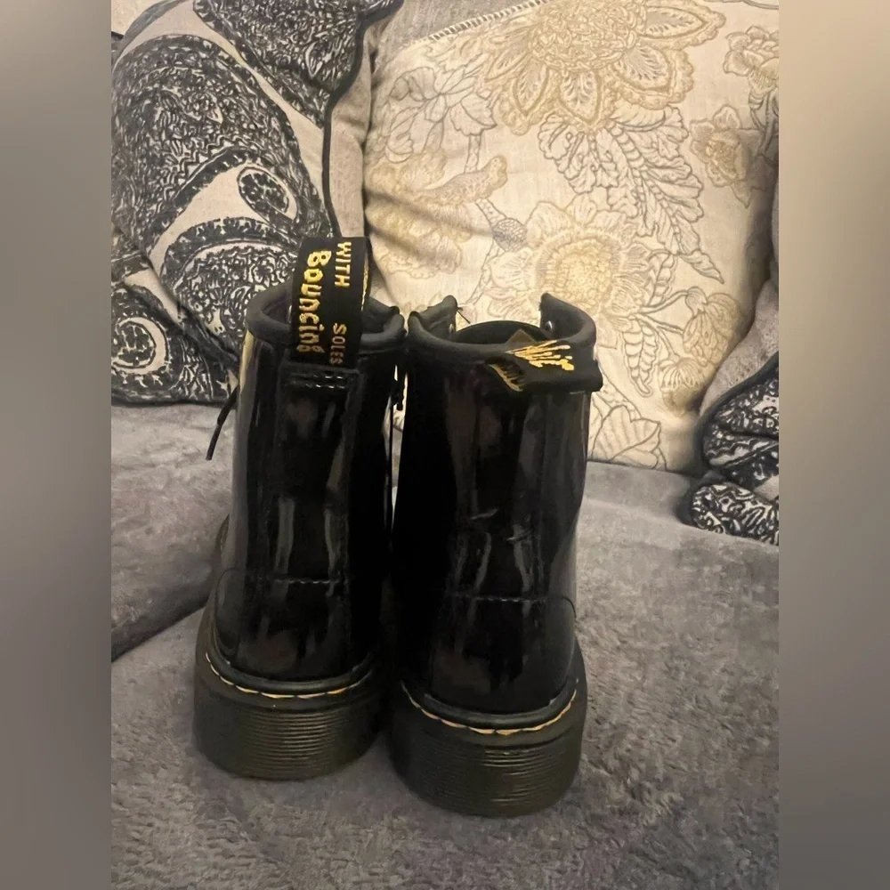 KIDS 1460 PATENT LEATHER LACE UP BOOTS